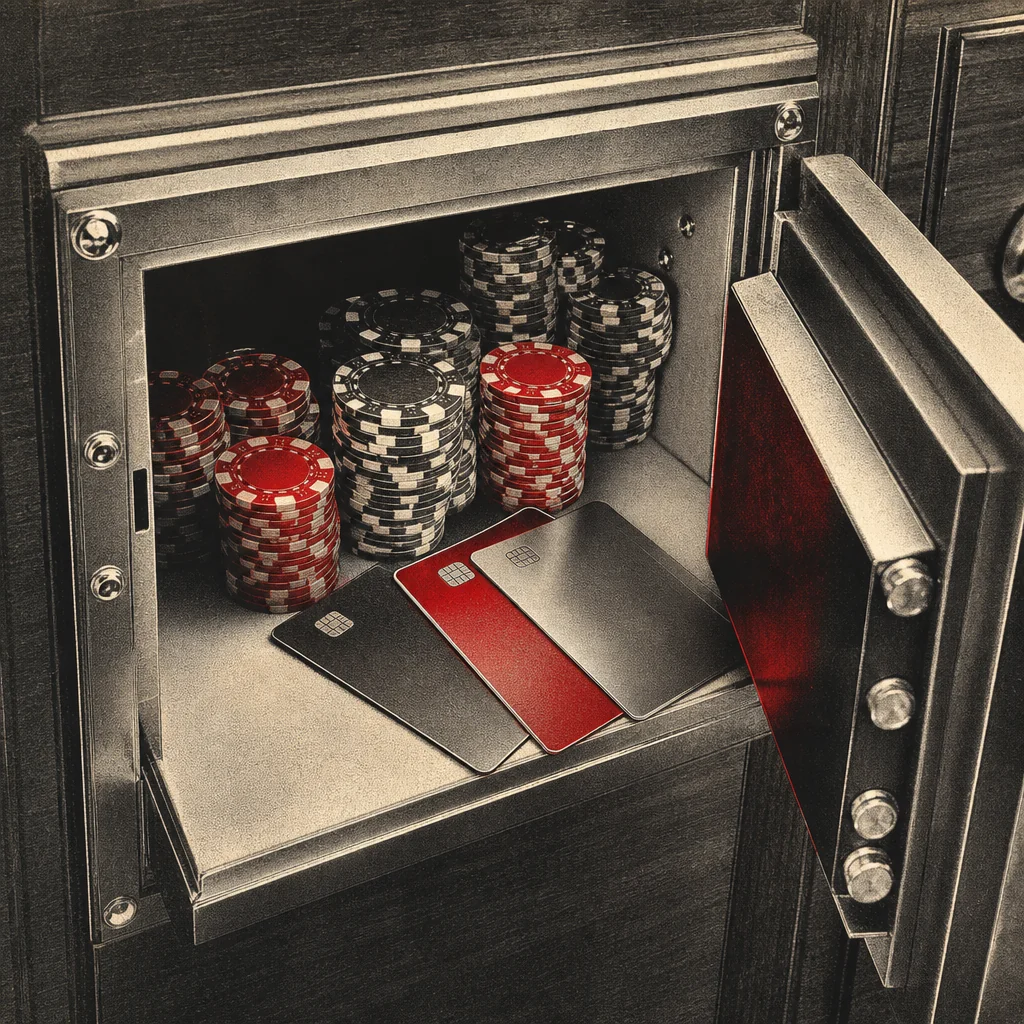 Polished vault door symbolising secure casino withdrawals